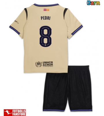 Barcelona Pedri Gonzalez #8 Bortatröja Barn 2025-26 Kortärmad (+ Korta byxor)